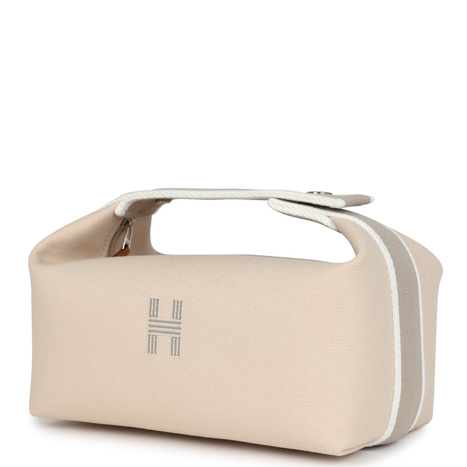 Hermes Bride-A-Brac Case PM Neutral Toile Canvas Palladium Hardware - Image 5