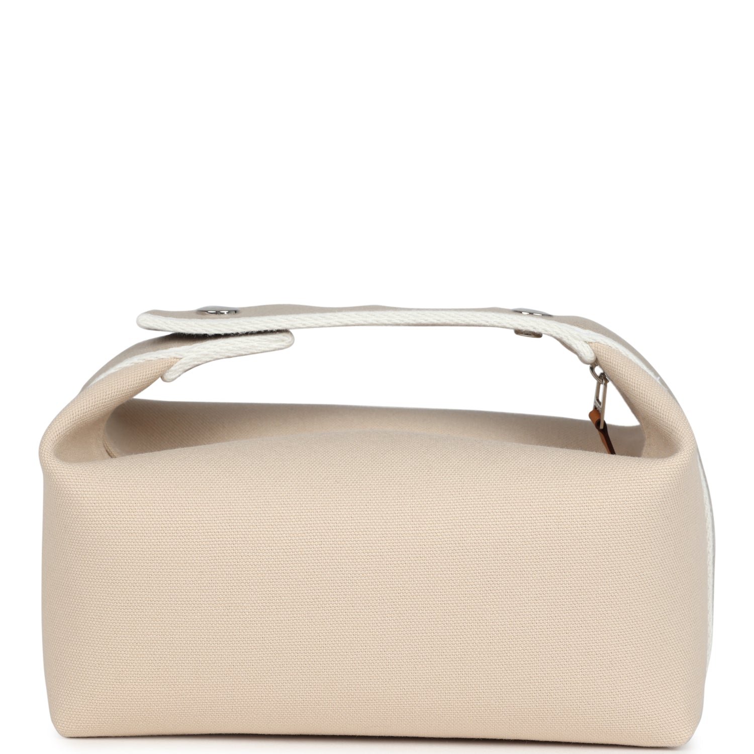 Hermes Bride-A-Brac Case PM Neutral Toile Canvas Palladium Hardware - Image 4