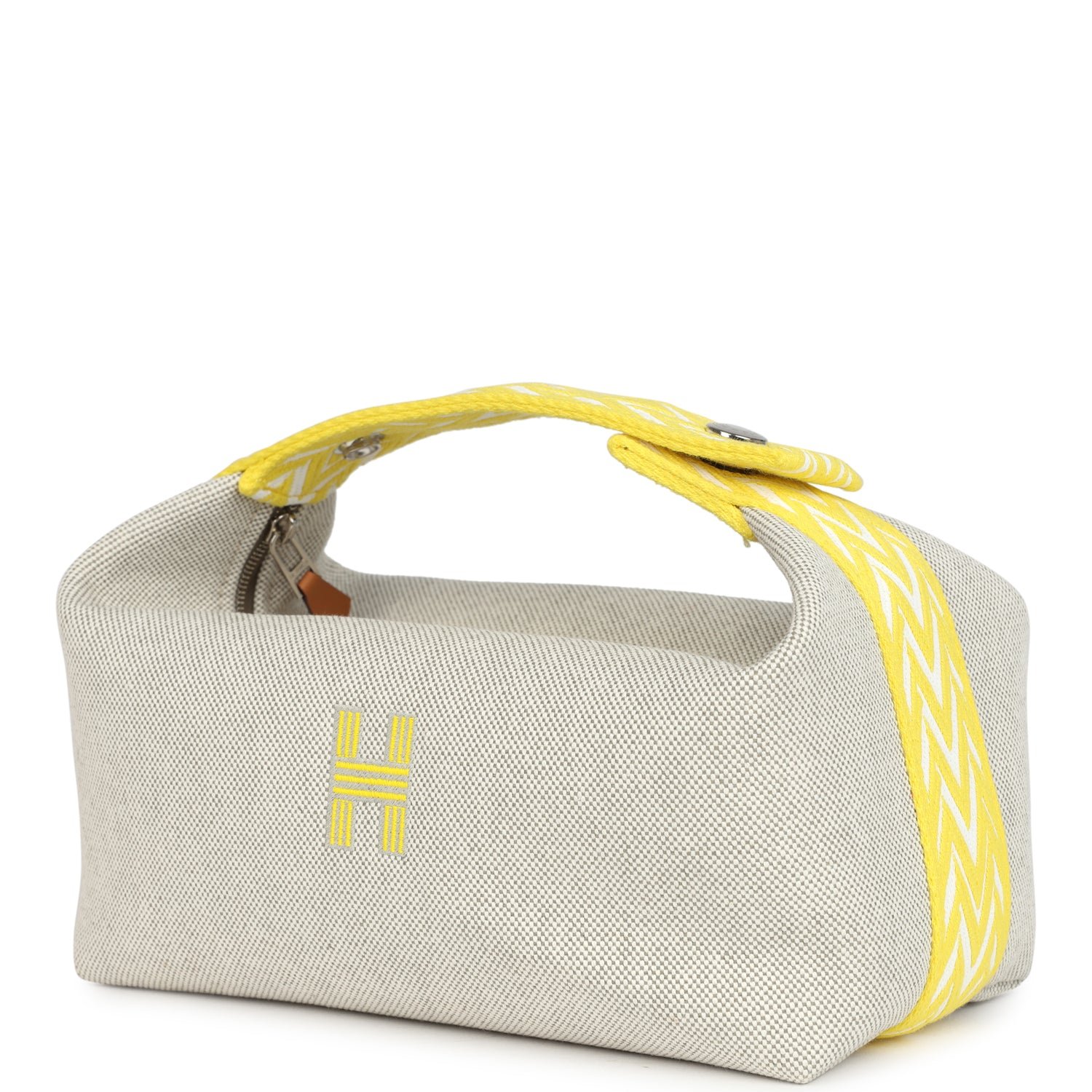 Hermes Bride A Brac Case PM Jaune Citron Plume Canvas Palladium Hardware - Image 5