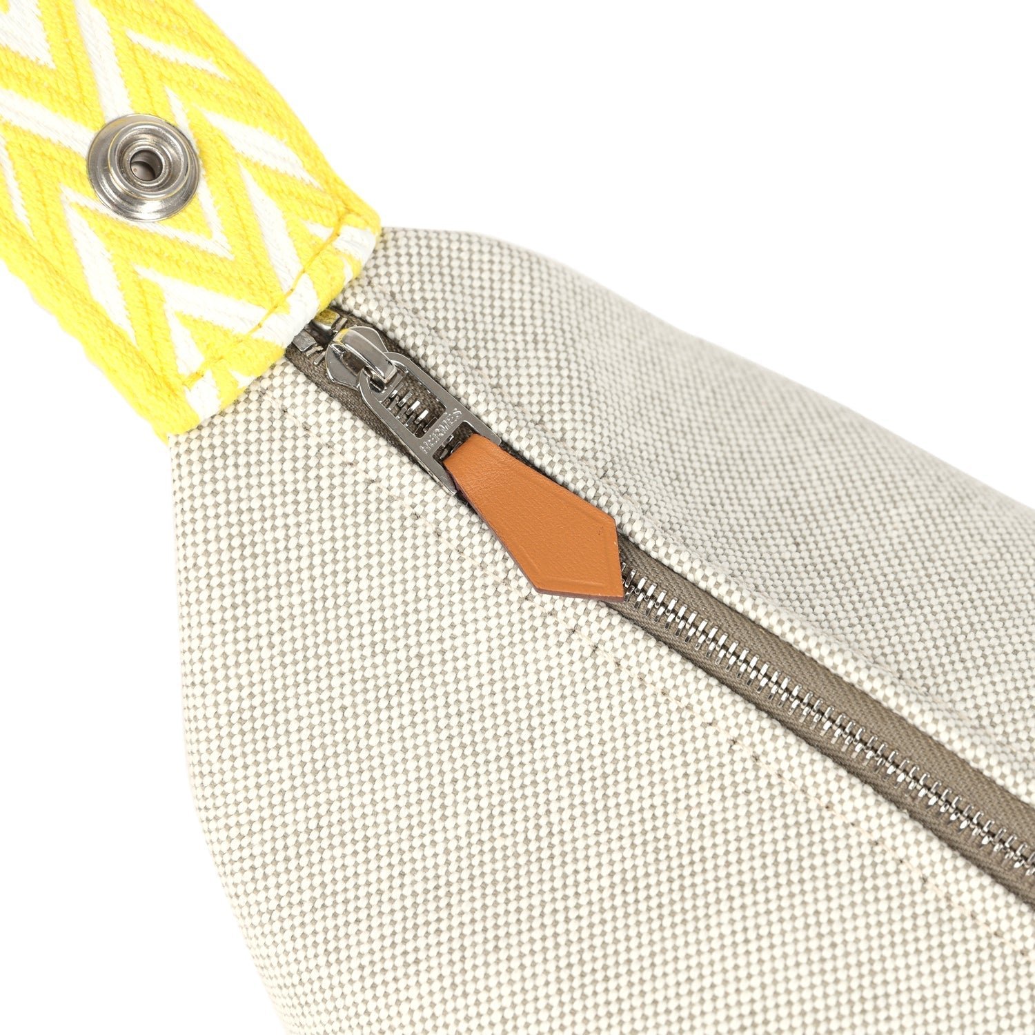 Hermes Bride A Brac Case PM Jaune Citron Plume Canvas Palladium Hardware - Image 8