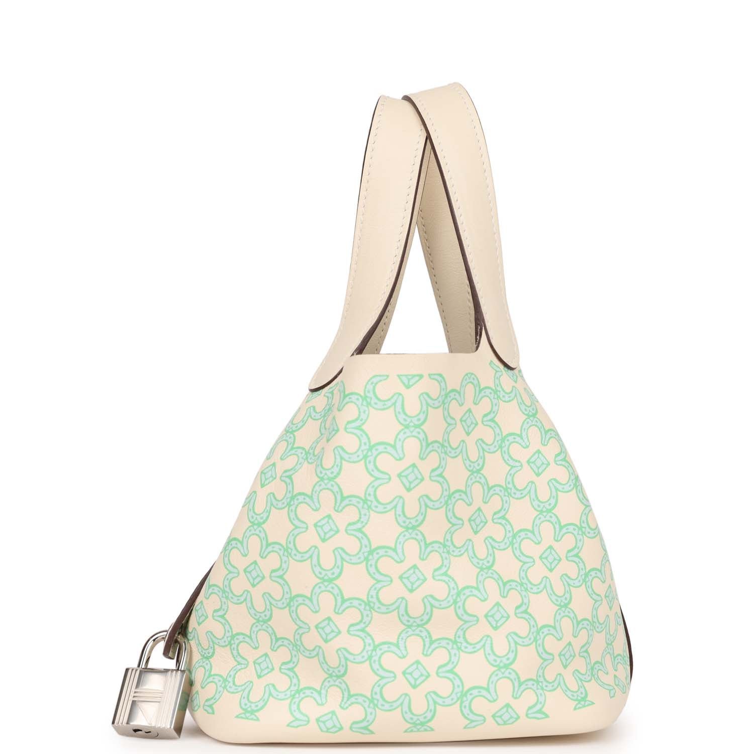 Hermes Micro Picotin Lock 14 "Lucky Daisy" Nata Swift Palladium Hardware - Image 3