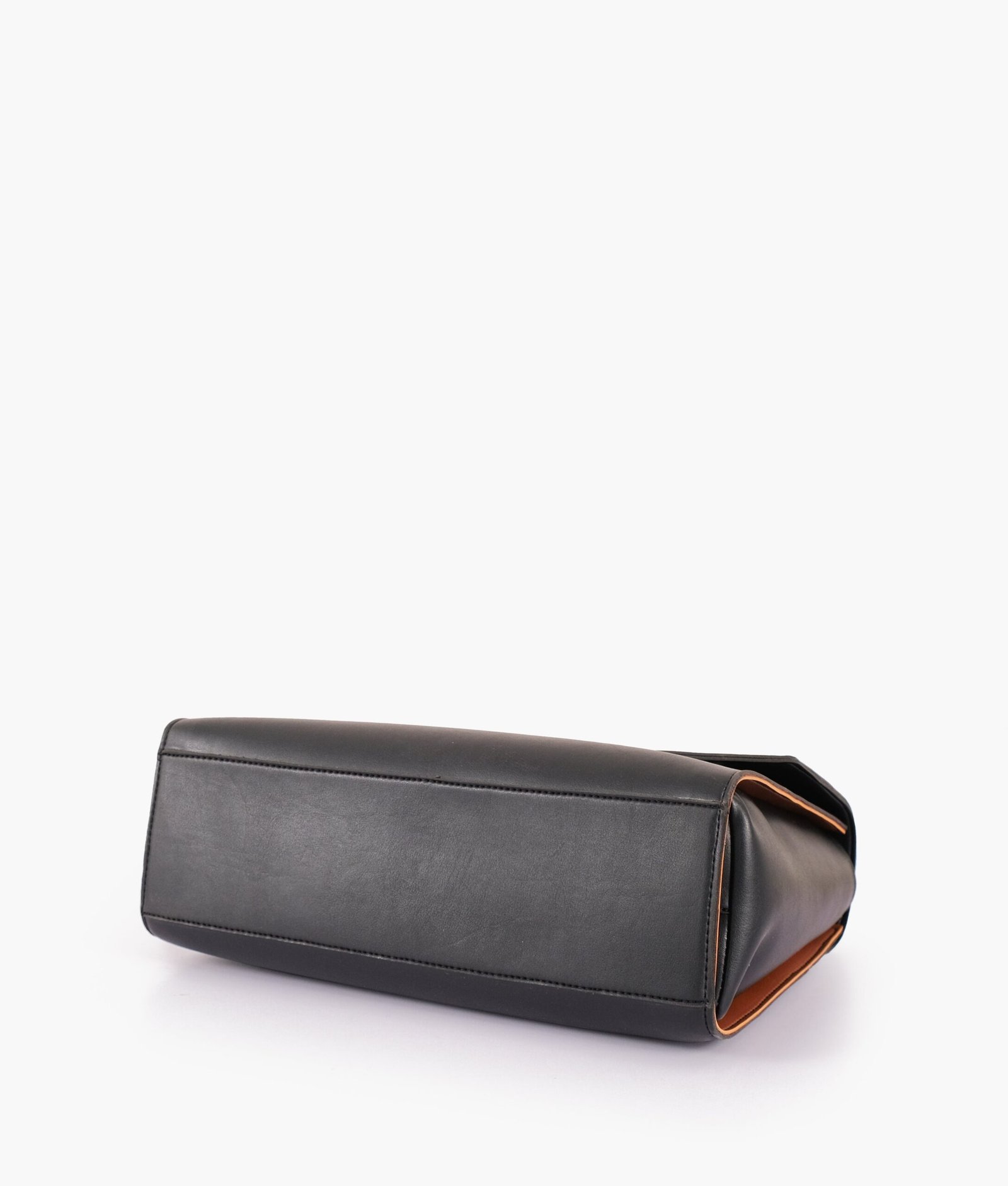 Black flap-over top-handle bag - Image 6