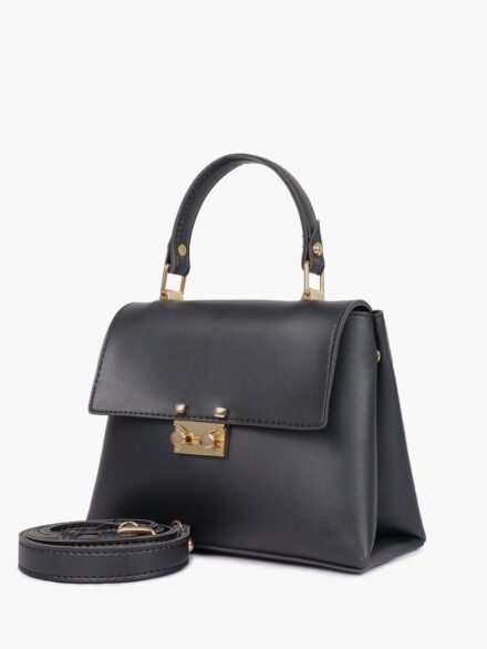Black mini top-handle bag