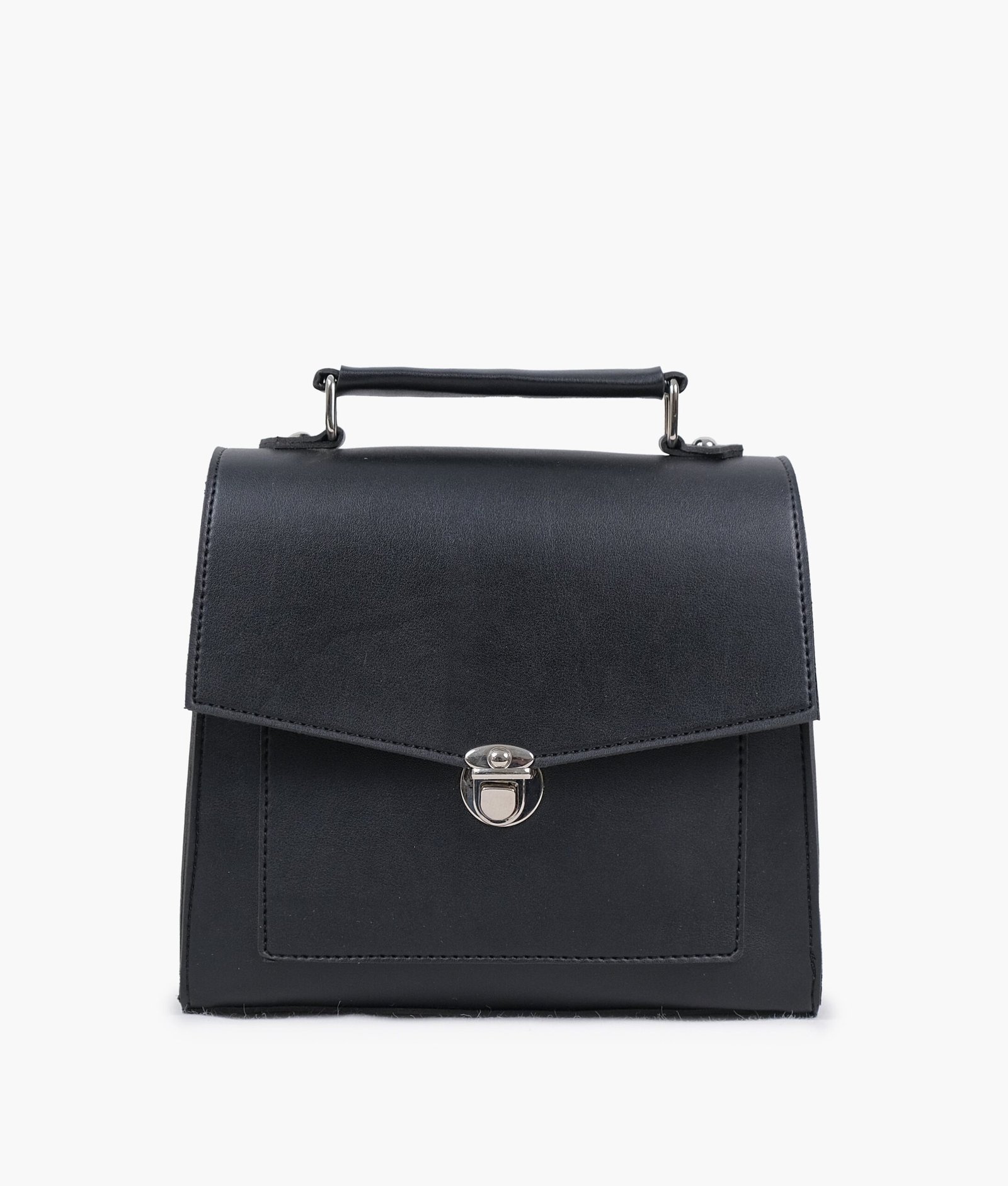 Black push-lock messenger bag - Image 3