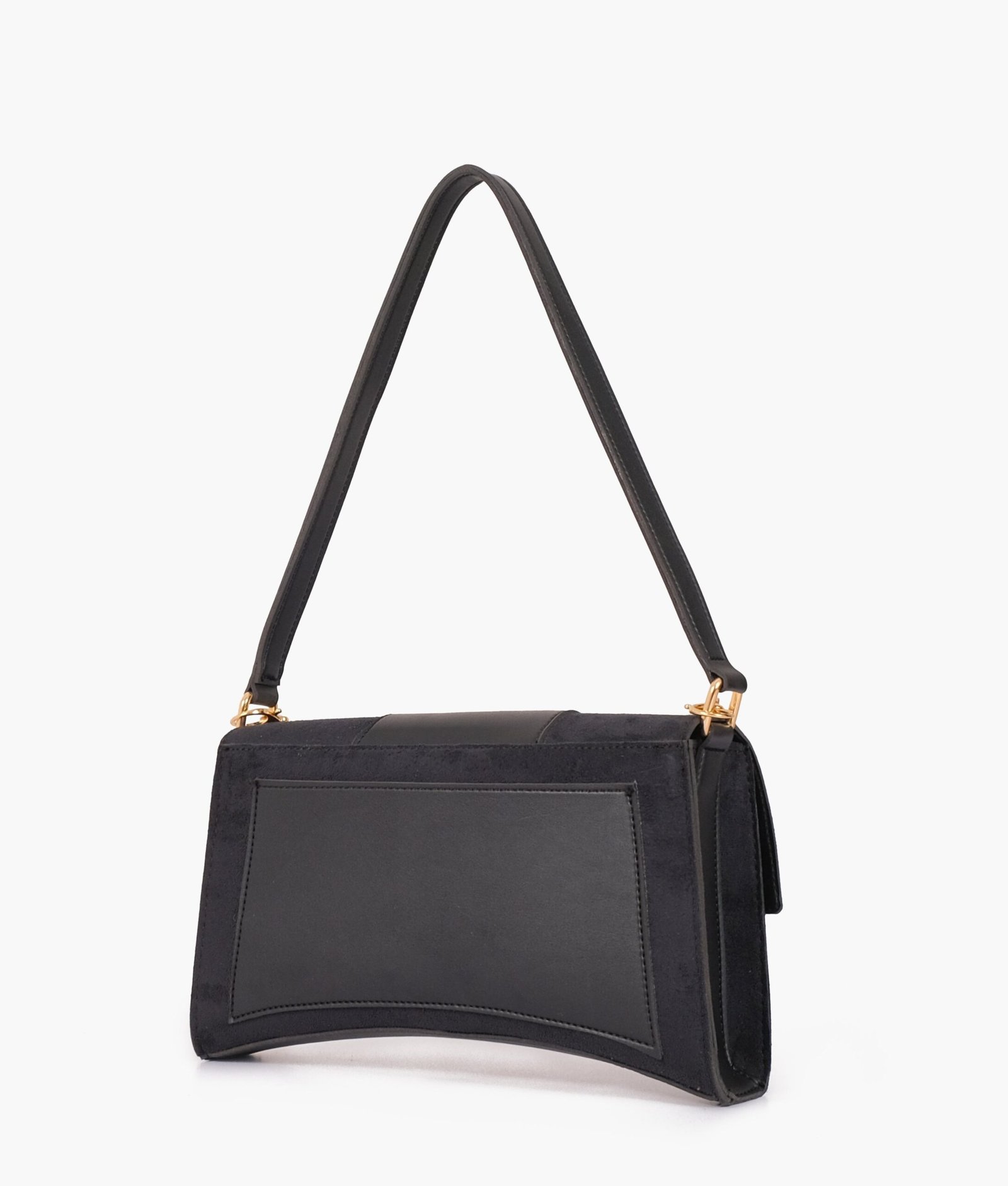 Black suede buckle envelope bag - Image 3