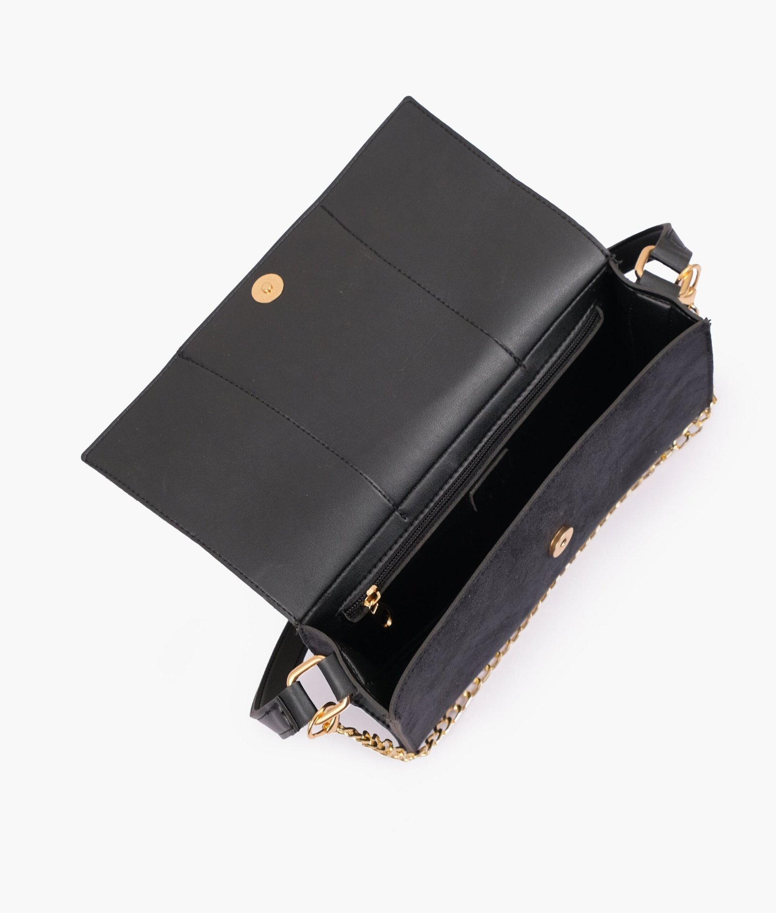 Black suede buckle envelope bag - Image 4