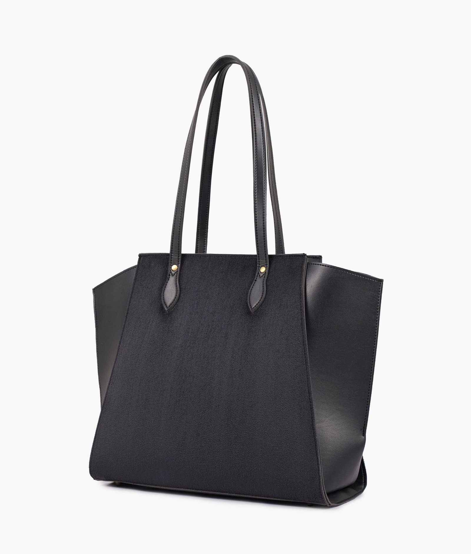 Black suede classic tote bag - Image 2