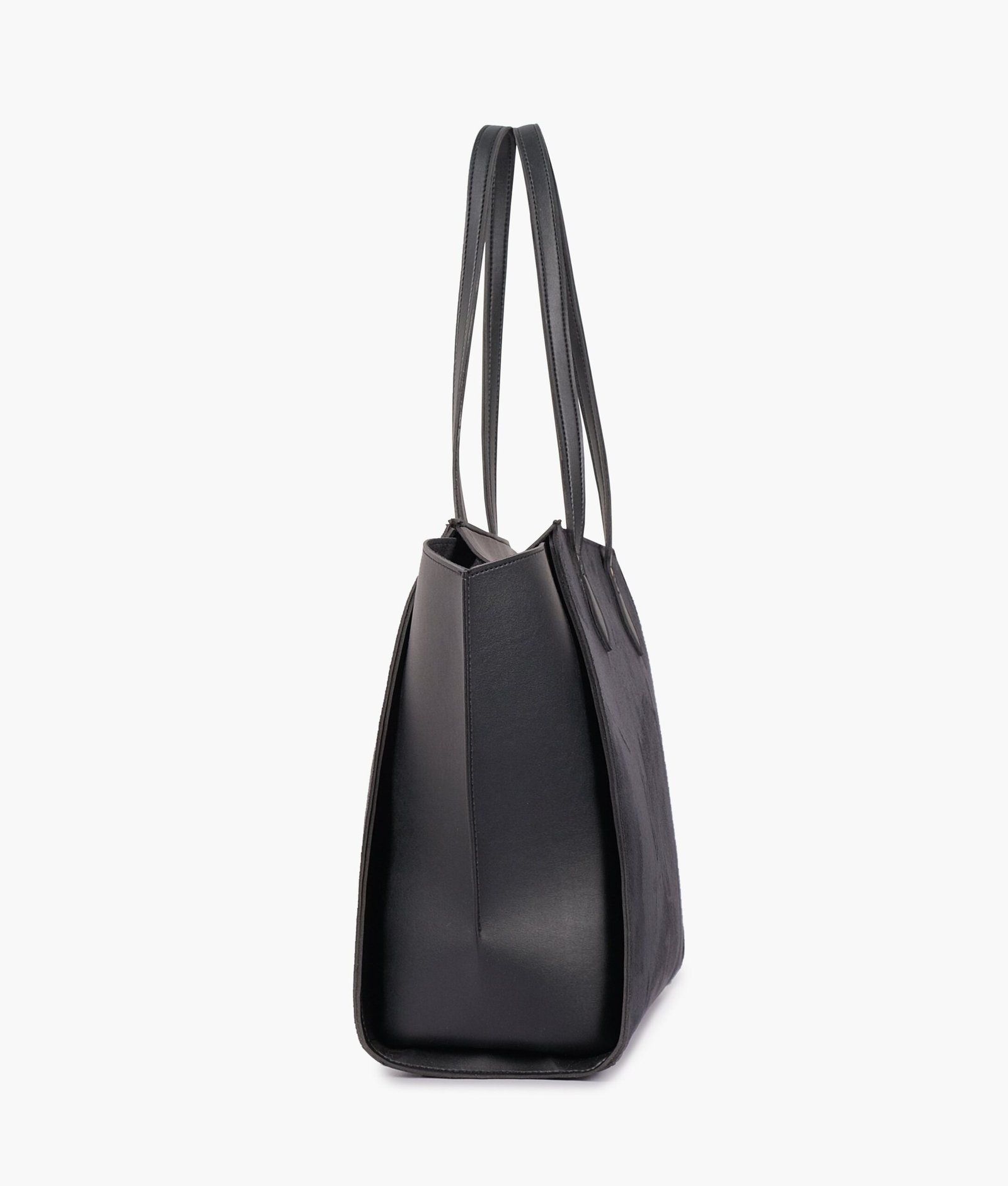 Black suede classic tote bag - Image 4
