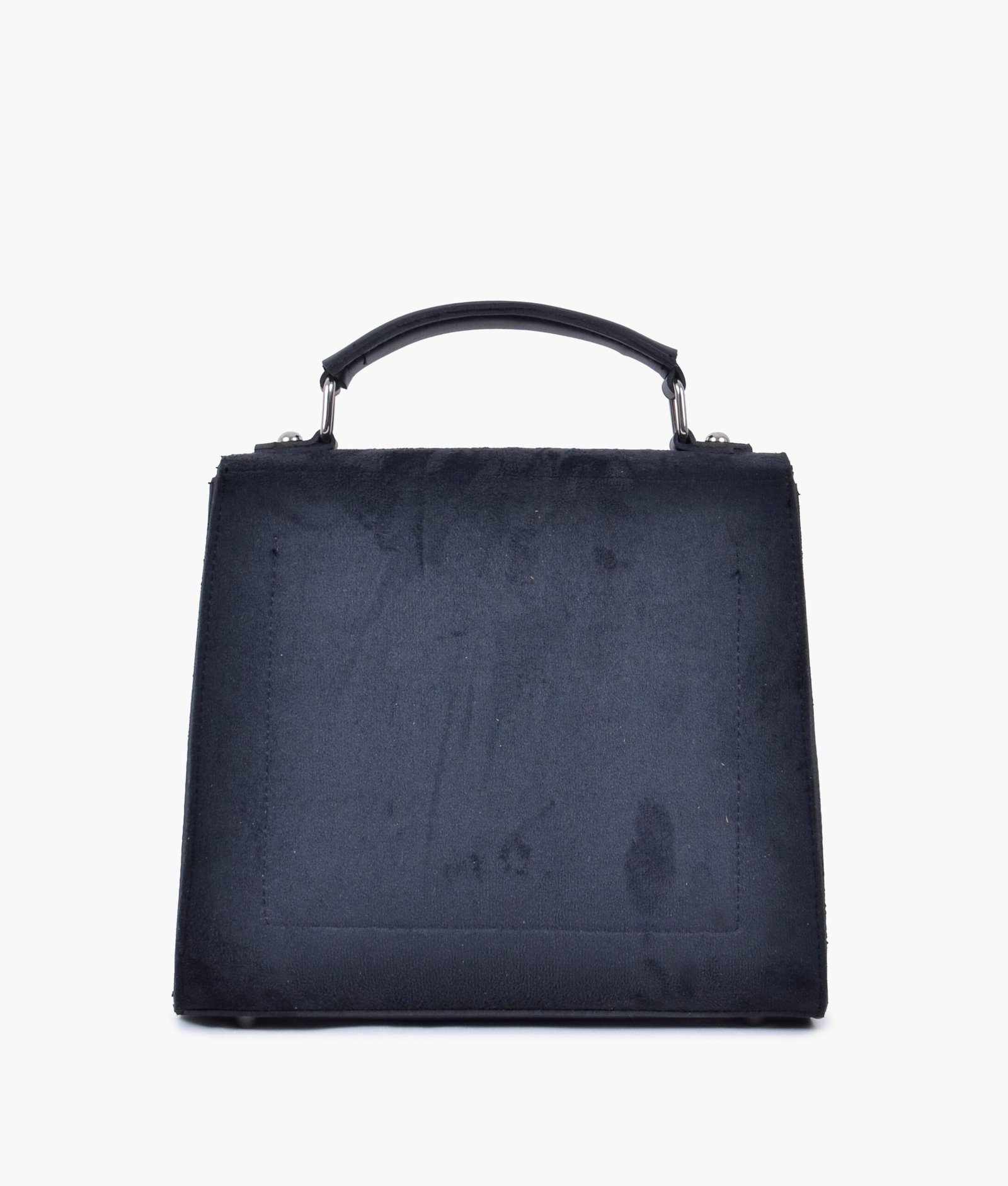 Black suede push-lock messenger bag - Image 4