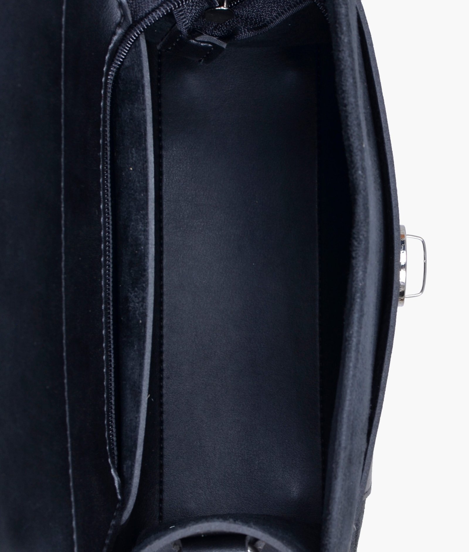 Black suede push-lock messenger bag - Image 7