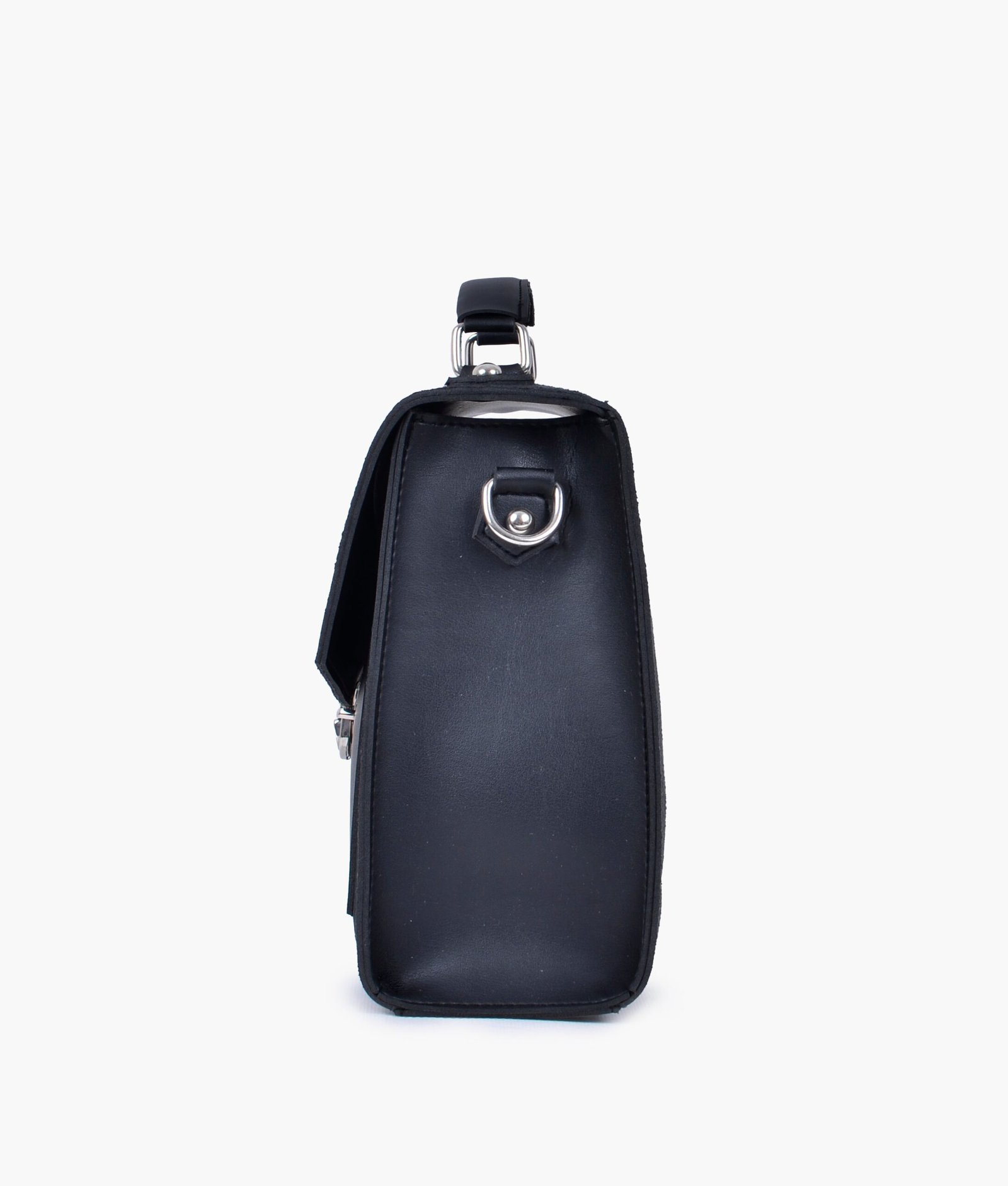 Black suede push-lock messenger bag - Image 5